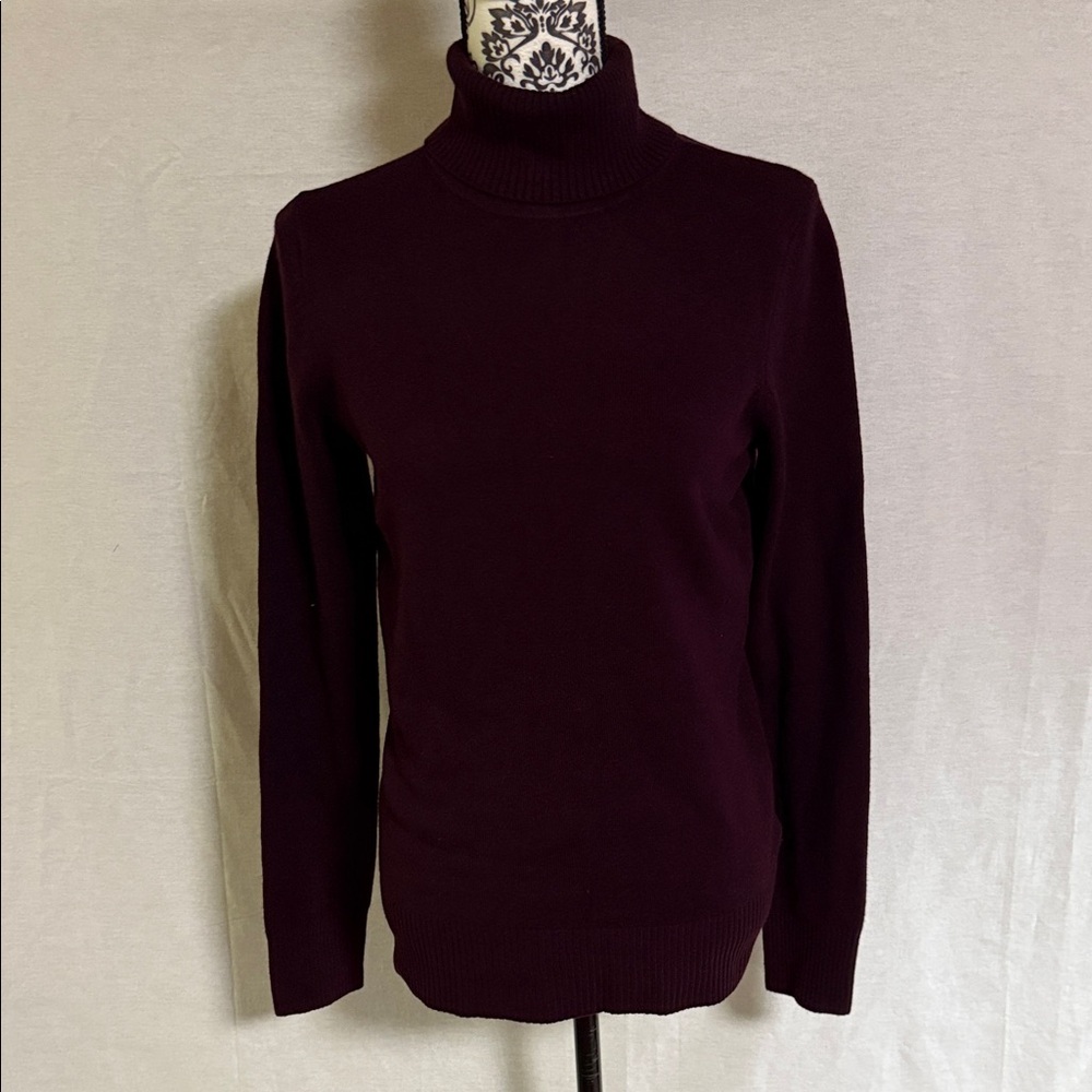 French Connection Burgundy Color Turtleneck Sweater NWT Large Cozy Fall